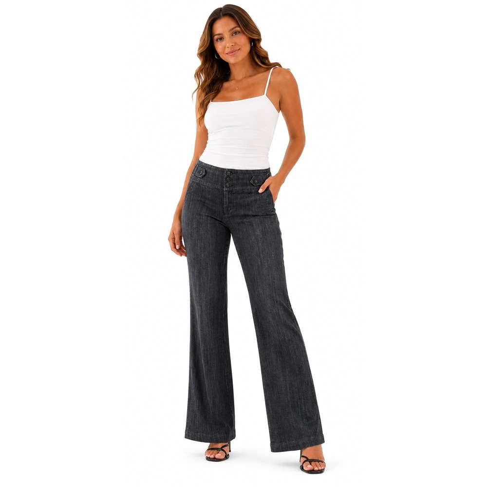 Canyon River Womens Size 16 Dark Wash Wide Leg Denim Trouser Pants NWTA-123